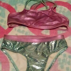 Shiny mermaid bikini swimsuit 4T